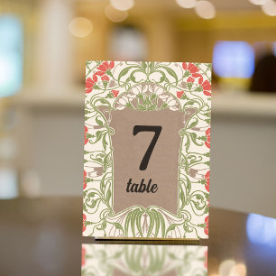 Art Nouveau Floral Elegance Table Number