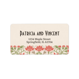 Art Nouveau Floral Elegance Wedding Label