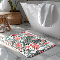 Art Nouveau Floral Elephant Pink Flamingos
