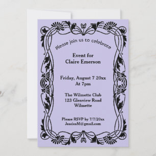 Art nouveau floral frame  invitation