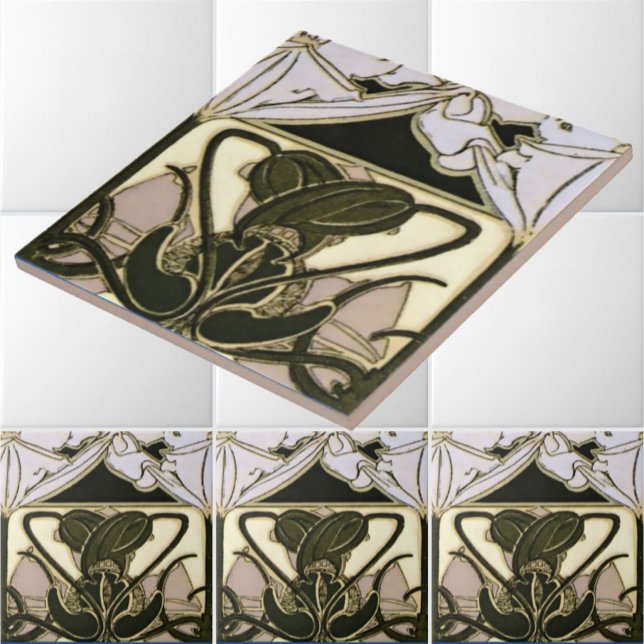 Art Nouveau  Floral Frieze by Mucha Ceramic Tile (Creator Uploaded)