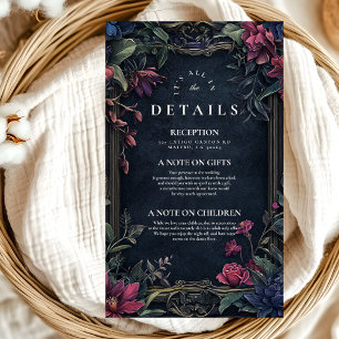 Art Nouveau Floral Halloween Wedding Enclosure Card