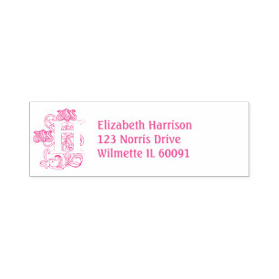 Art Nouveau Floral Initial H  Self-inking Stamp