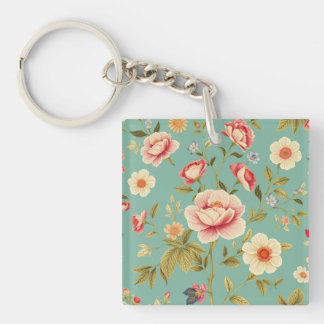 Art Nouveau Floral - Live life in full bloom Key Ring