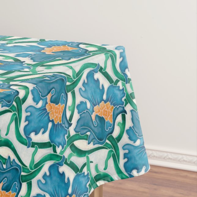 Art Nouveau Floral Majolica Pattern Tablecloth (In Situ)