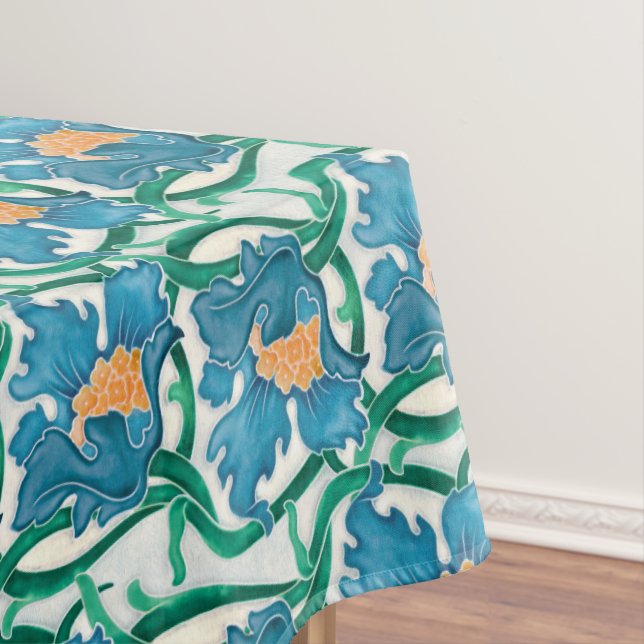 Art Nouveau Floral Majolica Pattern Tablecloth (In Situ)