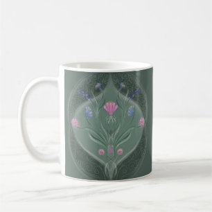 Art Nouveau Floral Medallion Coffee Mug