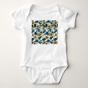 Art Nouveau, floral pattern. Baby Bodysuit