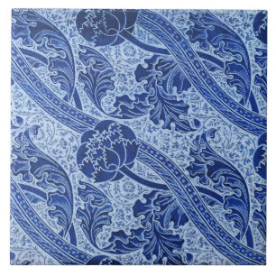 Art nouveau floral pattern ceramic tile