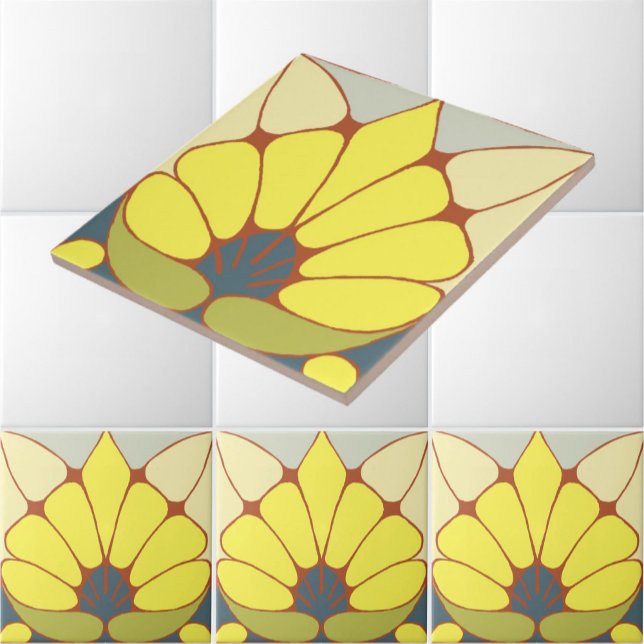 Art Nouveau Floral Pattern Frieze Ceramic Tile (Creator Uploaded)