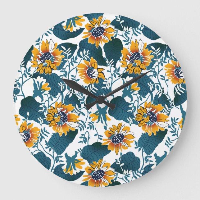 Art Nouveau, floral pattern. Large Clock (Front)