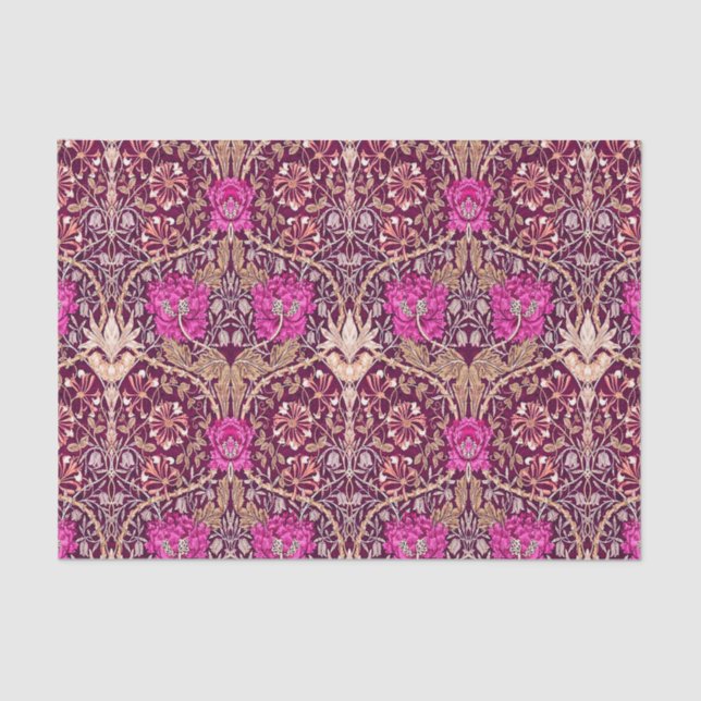 Art Nouveau Floral, Plum, Beige and Deep Purple Tissue Paper (Front)