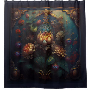 Art Nouveau Floral Shower Curtain