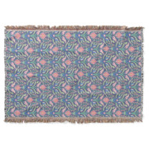 Art Nouveau Floral Throw Blanket