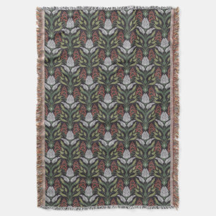 Art Nouveau Floral Throw Blanket