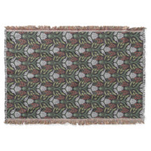 Art Nouveau Floral Throw Blanket