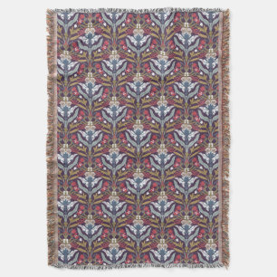 Art Nouveau Floral Throw Blanket