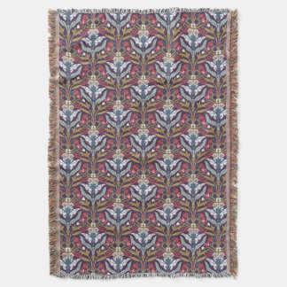 Art Nouveau Floral Throw Blanket