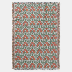 Art Nouveau Floral Throw Blanket