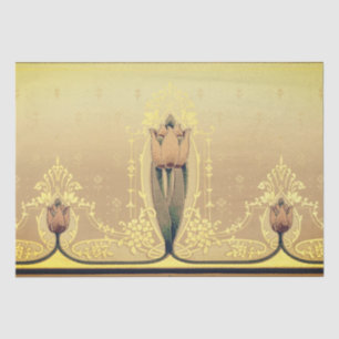 Art nouveau floral tulip pink and gold elegant tissue paper