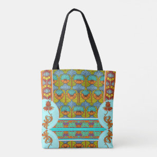 Art nouveau floral vintage flower victorian tote bag