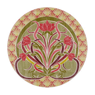 Art Nouveau floral wallpaper. Cutting Board