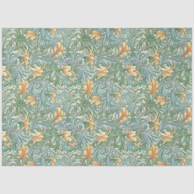 Art Nouveau Floral Wallpaper Design Decoupage Tissue Paper (Front)