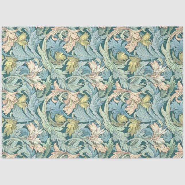 Art Nouveau Floral Wallpaper Design Decoupage Tissue Paper (Front)