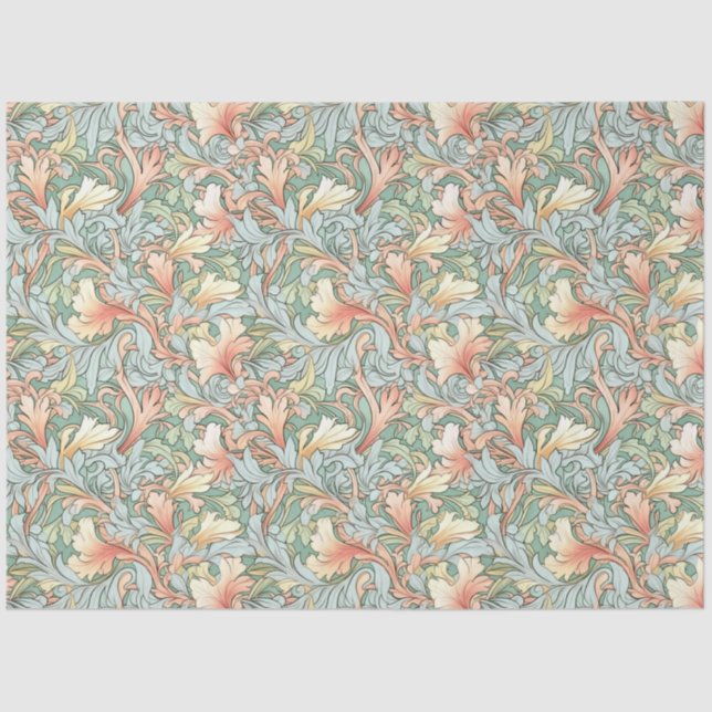 Art Nouveau Floral Wallpaper Design Decoupage Tissue Paper (Front)