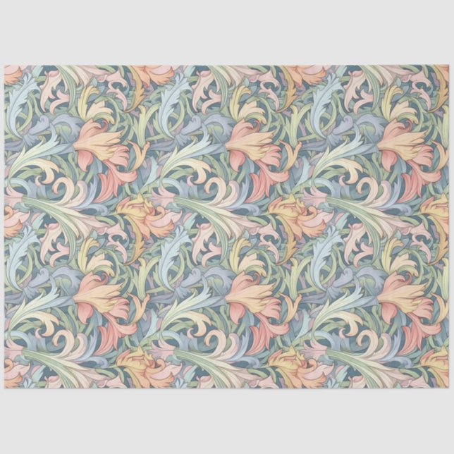 Art Nouveau Floral Wallpaper Design Decoupage Tissue Paper (Front)