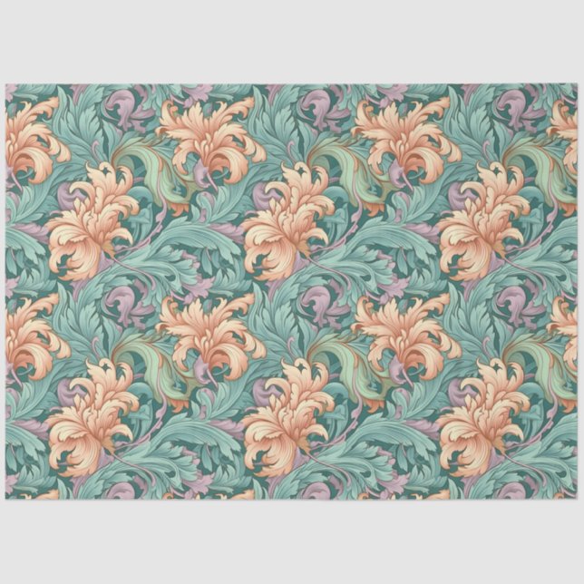 Art Nouveau Floral Wallpaper Design Decoupage Tissue Paper (Front)