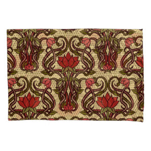 Art Nouveau floral wallpaper. Pillowcase