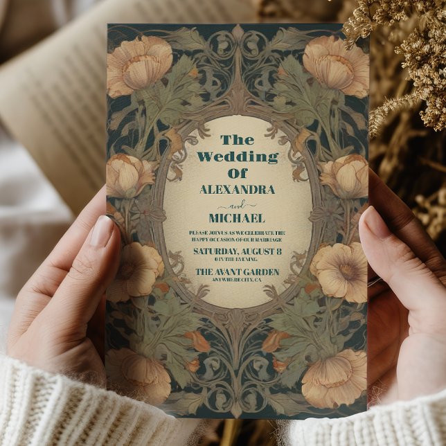 Art Nouveau Floral Wedding Invitation (Creator Uploaded)