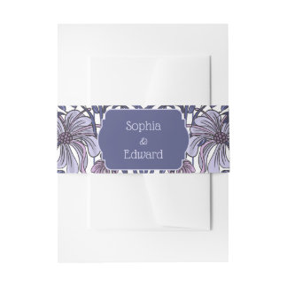 Art Nouveau floral - Wedding Invitation Belly Band