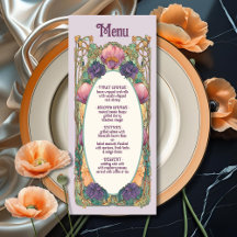 Art Nouveau Floral Wedding Menu