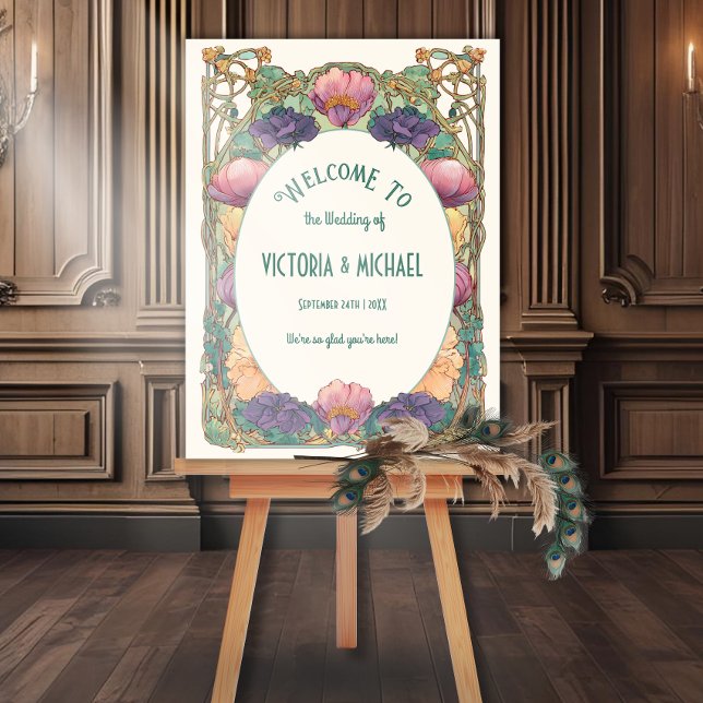 Art Nouveau Floral Wedding Welcome Sign (Creator Uploaded)