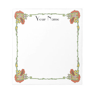 Art Nouveau flower border Notepad