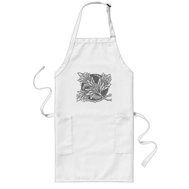 Art Nouveau Flower Floral minimalism Long Apron (Front)