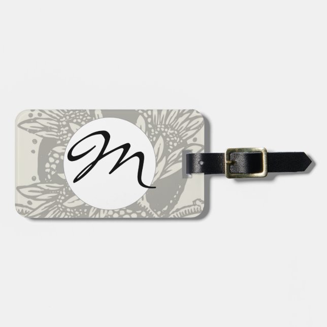 Art Nouveau Flower Floral minimalism Luggage Tag (Front Horizontal)
