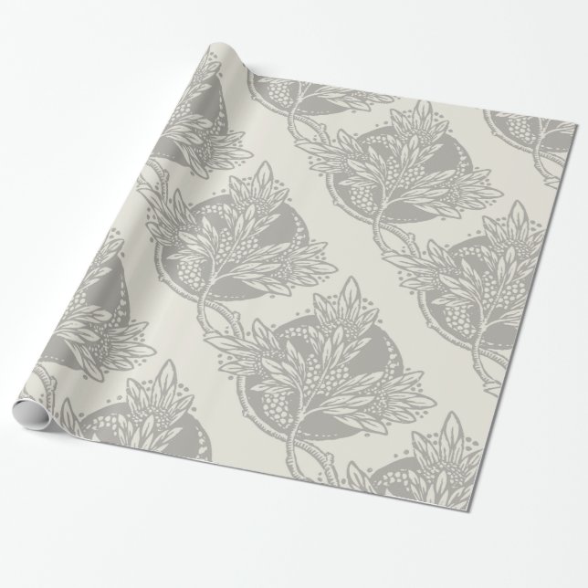 Art Nouveau Flower Floral minimalism Wrapping Paper (Unrolled)