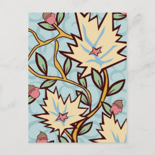 Art Nouveau Flower Vine Postcard