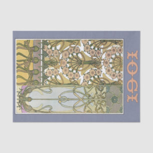 Art nouveau flowers alphonse mucha floral art tissue paper