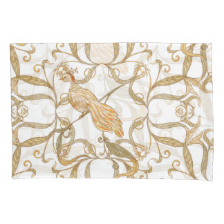 Art Nouveau Flowers Birds Pillowcase