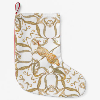 Art Nouveau Flowers Birds Small Christmas Stocking