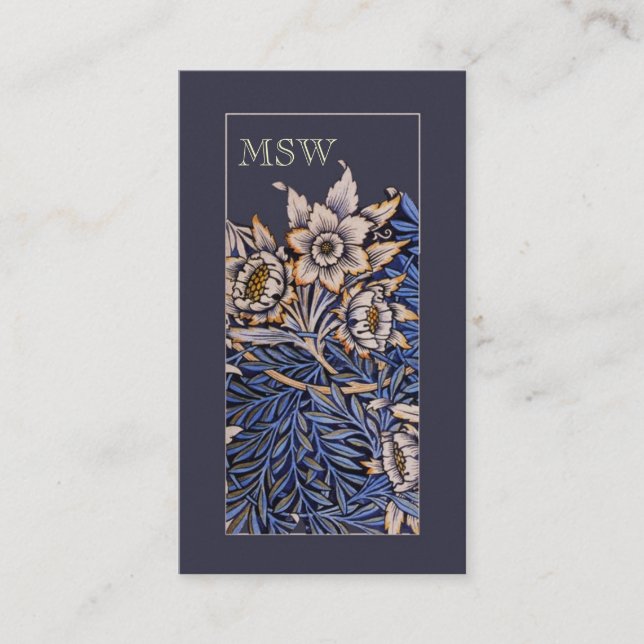Art Nouveau Flowers Business Card (Front)