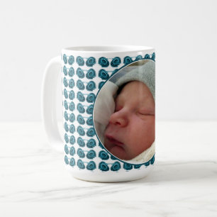 Art Nouveau Flowers in Blue Coffee Mug