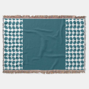 Art Nouveau Flowers in Blue Throw Blanket