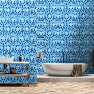 Art Nouveau Foliage & Floral Pattern Wallpaper