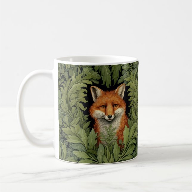 Art nouveau fox in the forest coffee mug (Left)