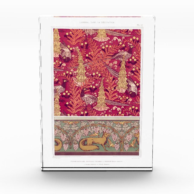Art nouveau fox pheasant Foxglove verneuil    Photo Block (Front)